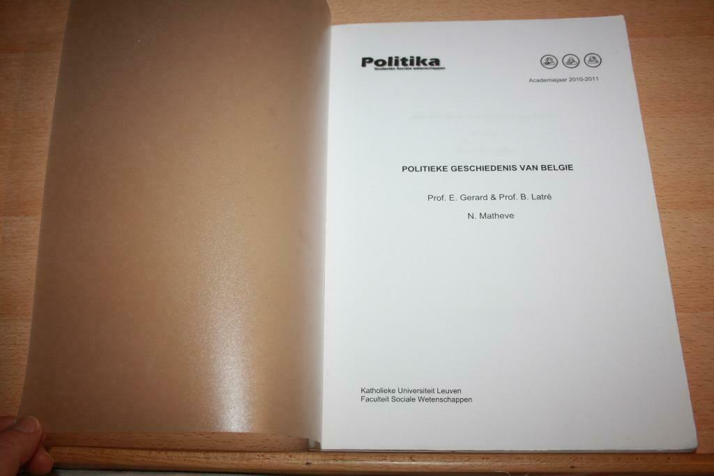 Politieke geschiedenis van België Politica sociale wetenscha, Livres, Politique & Société, Utilisé, Politique, Enlèvement ou Envoi