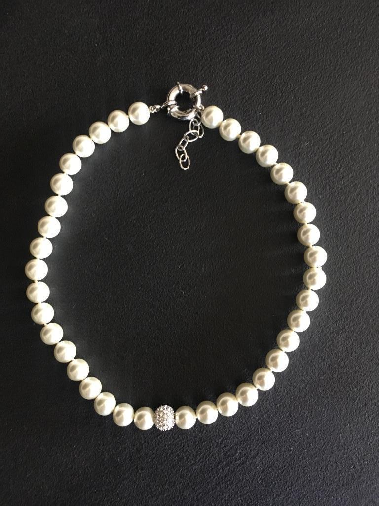 Parelketting strass, Bijoux, Sacs & Beauté, Colliers, Neuf, Avec strass, Enlèvement ou Envoi, Synthétique