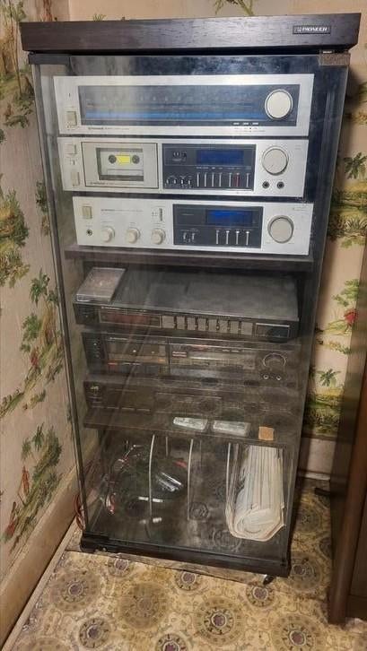 Pioneer vintage complete hifi-kast + accessoires, Ophalen, Gebruikt, Cd-speler, JVC