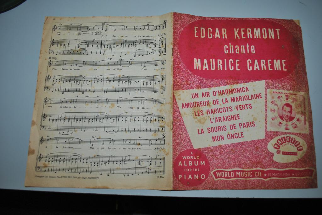 Partitions Edgar Kermont/Maurice Carême 1959 Mauvais état, Musique & Instruments, Partitions, Envoi, Utilisé