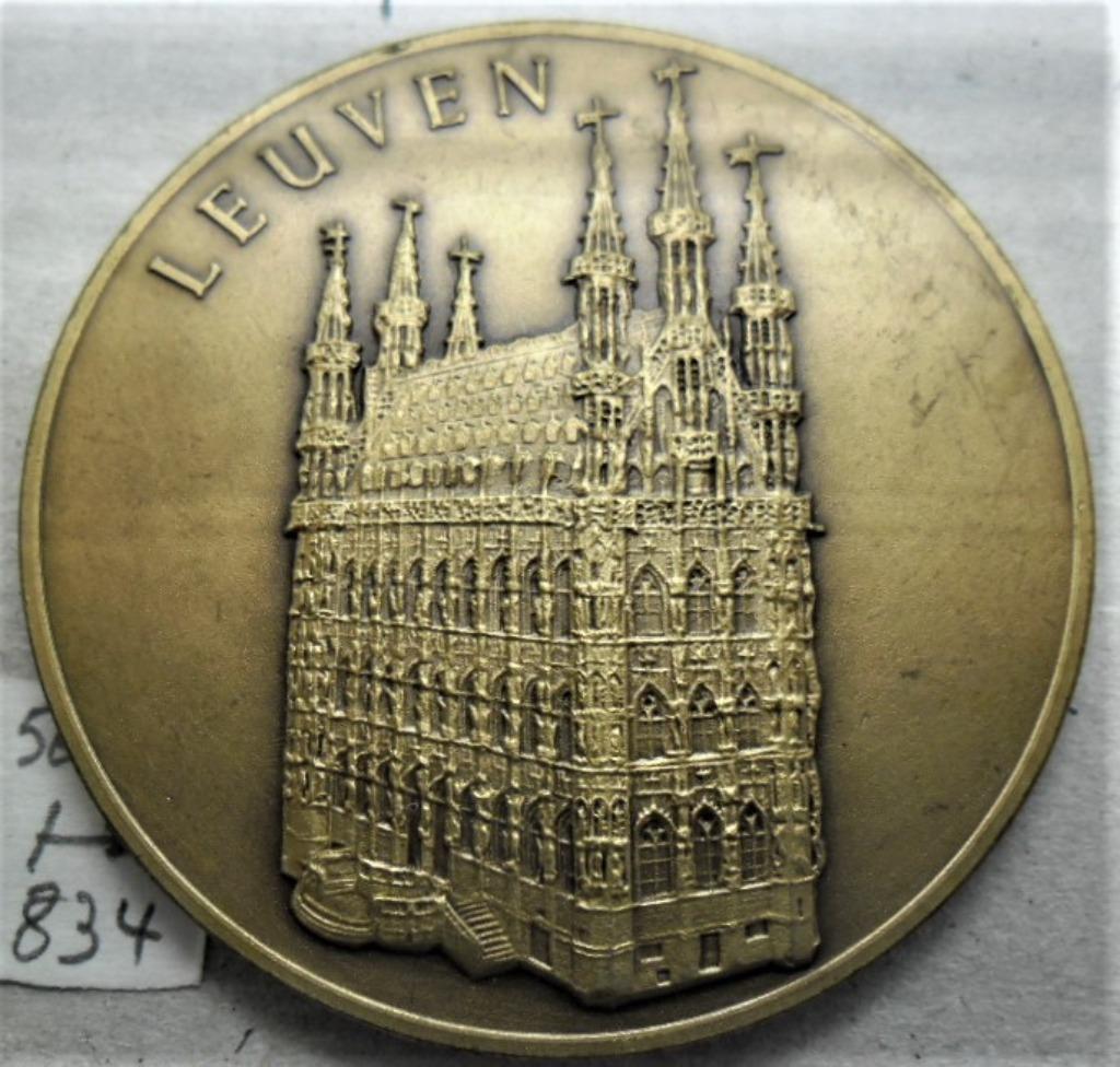 Médail  Leuven (stad) 550 jaar 30/05/1998 50mm, Ophalen of Verzenden, Brons