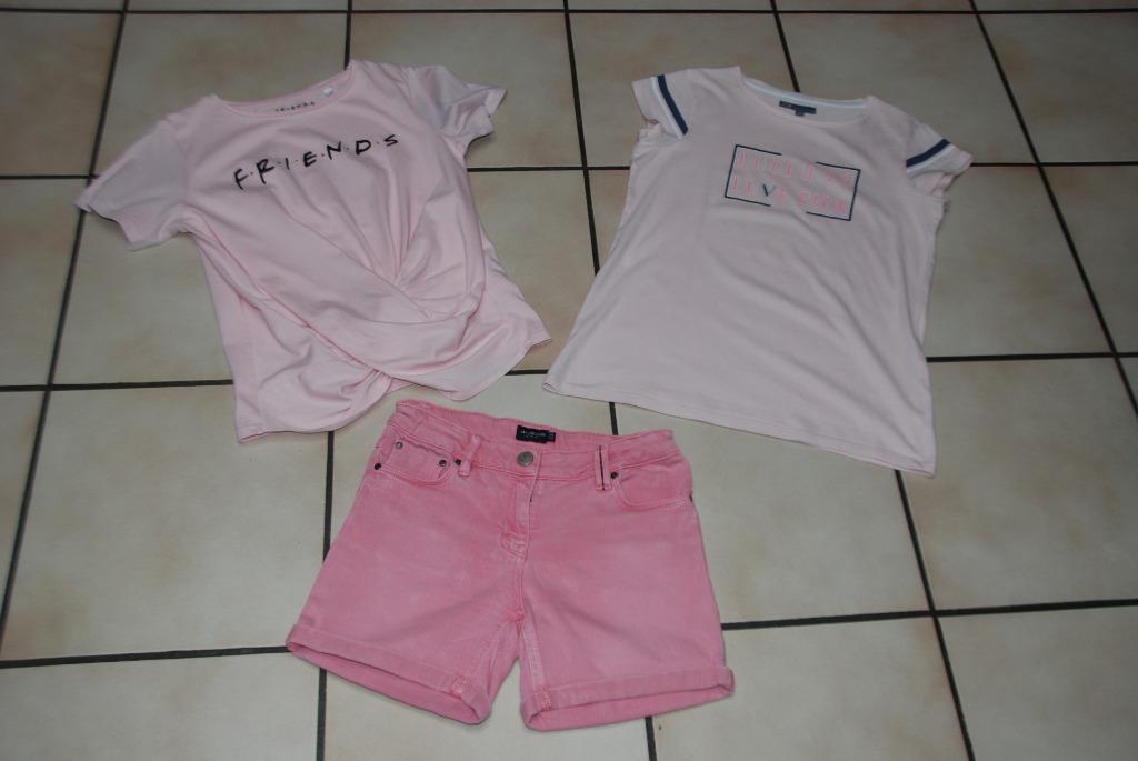Set van 3 stuks shorts en 2 T-shirts T164 In zeer goede staa, Meisje, Ophalen of Verzenden, Zo goed als nieuw, Setje
