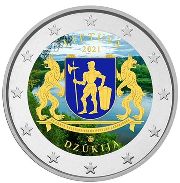 2 euro Litouwen 2021 Regio Dzukija gekleurd, Ophalen of Verzenden, 2 euro