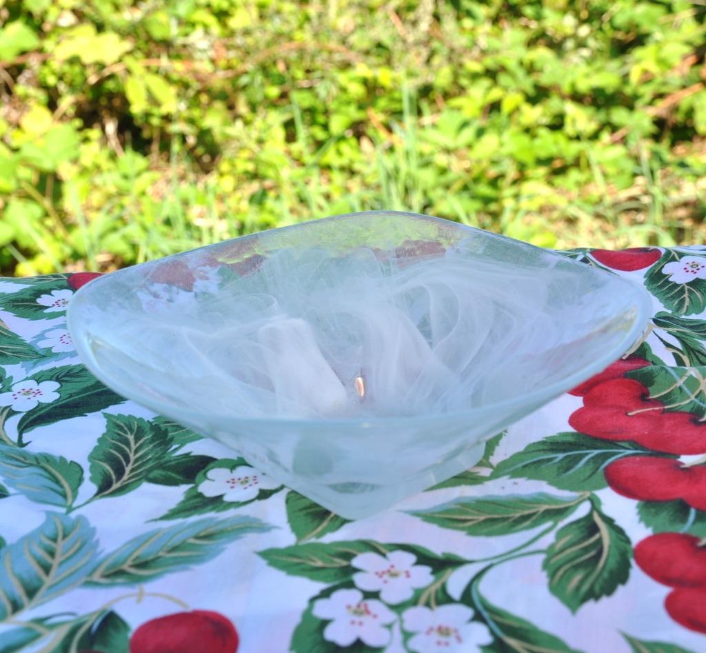plat carré verre marbré blanc, Enlèvement ou Envoi, Comme neuf