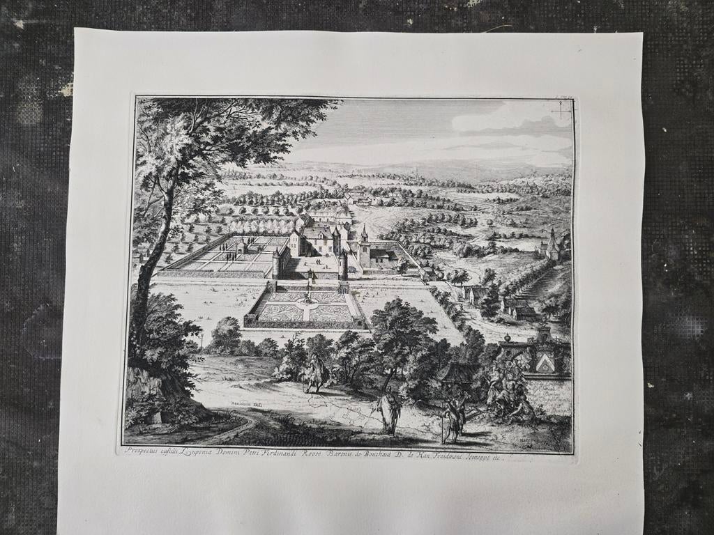Gravure Kasteel van Loupoigne Genappe, Antiek en Kunst, Ophalen
