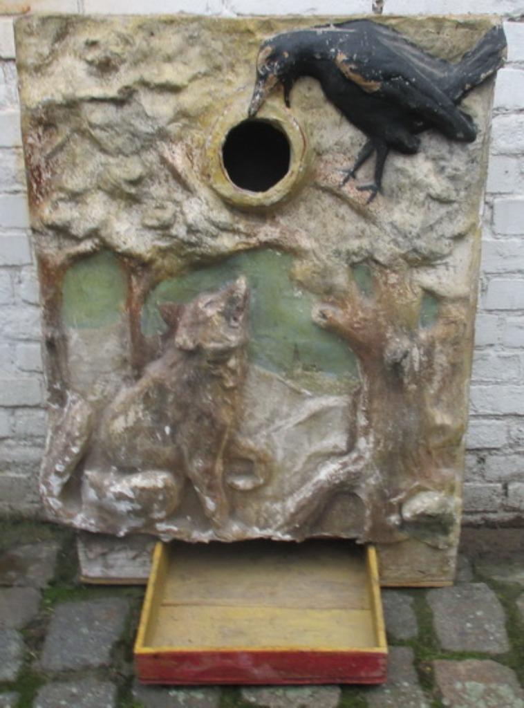 exceptionnel gale boules papier mâché le renard et le corbea, Antiquités & Art, Envoi