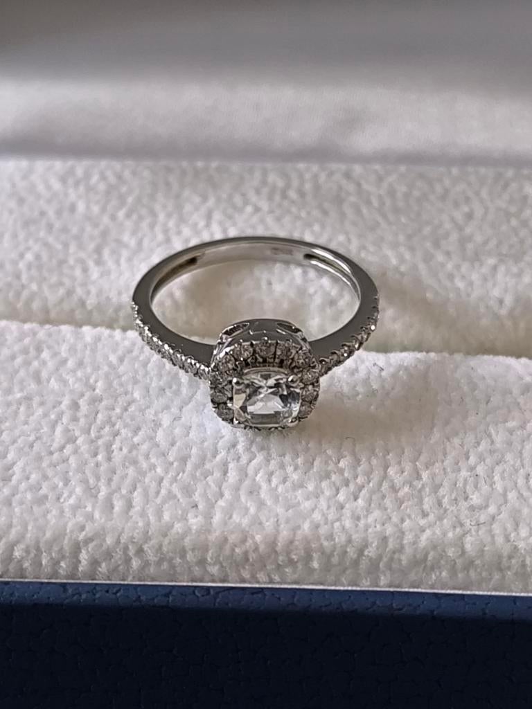 Bague en or, Bijoux, Sacs & Beauté, Bagues, Enlèvement ou Envoi, Comme neuf, Blanc, Or