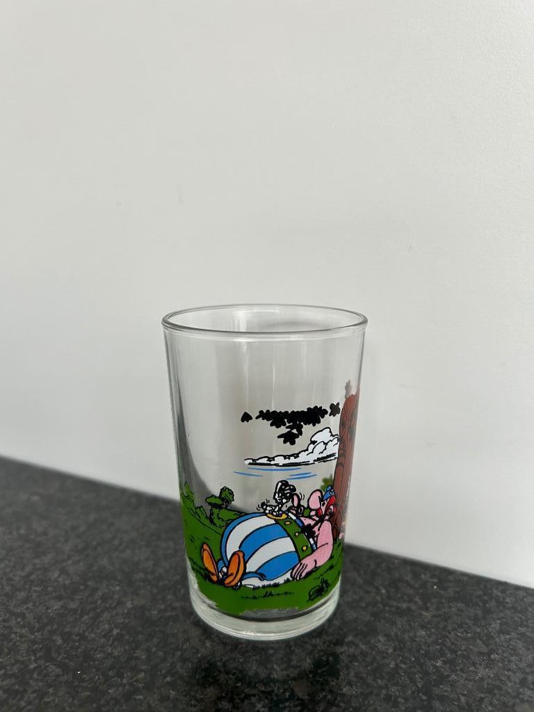 Vintage glas Asterix en Obelix, Ophalen, Zo goed als nieuw, Waterglas