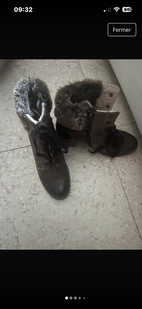 Bottines Expression t37  fourrées avec lacet  à talon  carré, Enlèvement ou Envoi, Neuf, Bottines