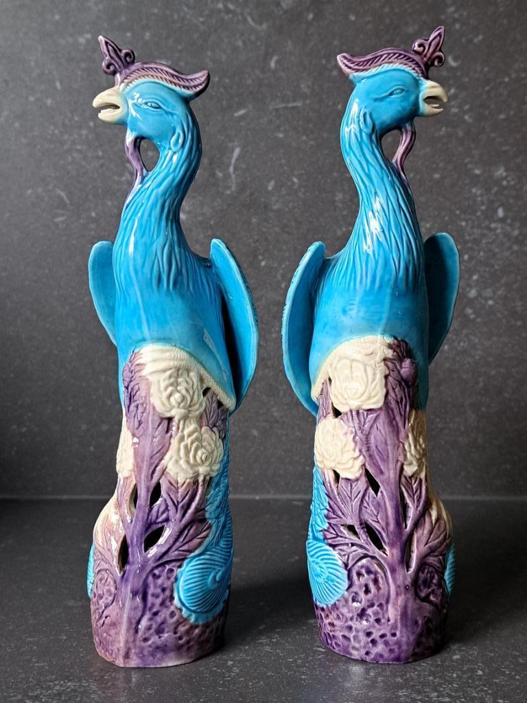 2 figurines en porcelaine - Oiseaux de paradis - Phoenix (?), Enlèvement ou Envoi, Comme neuf, Animal