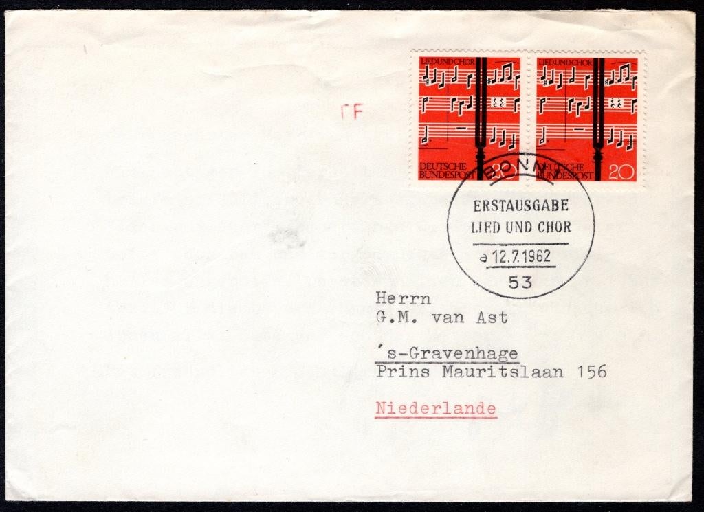 DUITSLAND Yt. 252 FDC 1962, Ophalen of Verzenden, BRD, Gestempeld