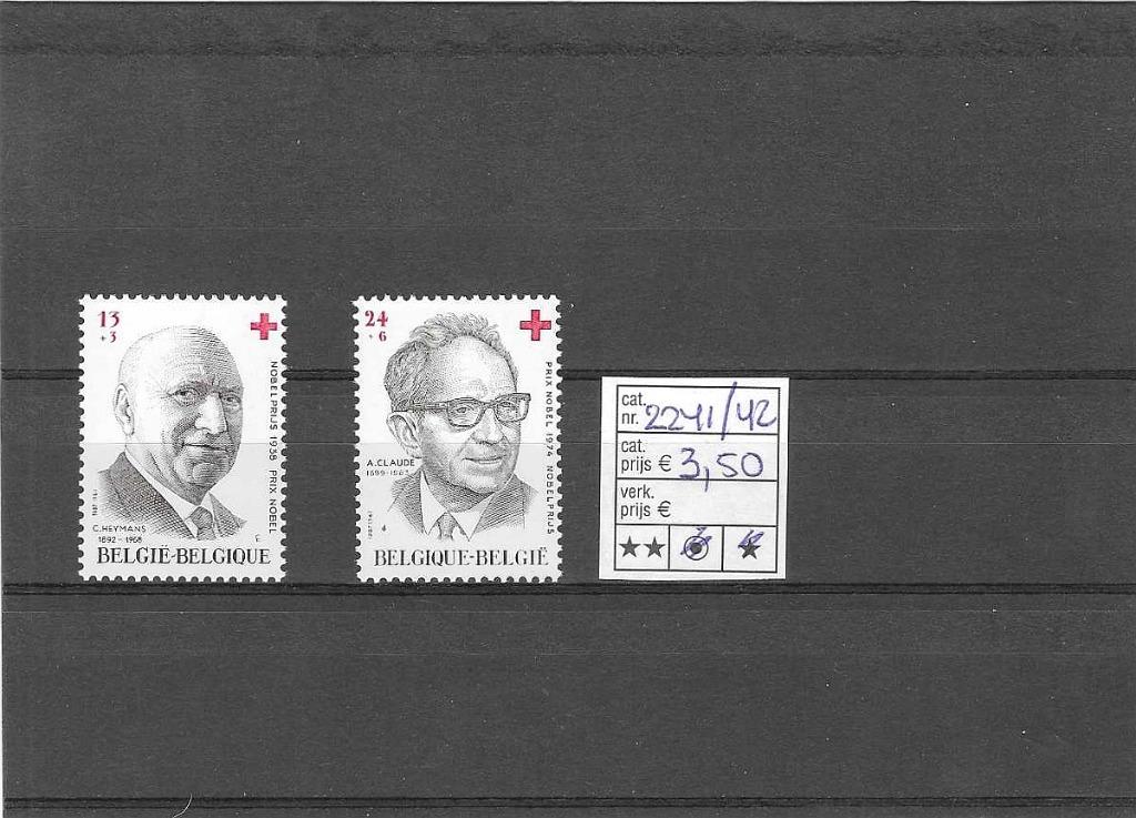 België 2241-42 Nobelprijswinnaars, Frankeerzegel, Ophalen of Verzenden, Zonder stempel, Postfris