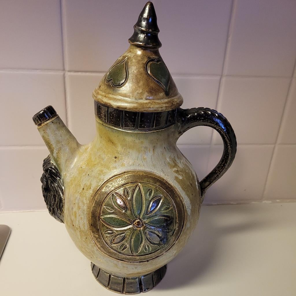 Vintage keramiek theepot gesigneerd Grégoire, Antiquités & Art, Enlèvement