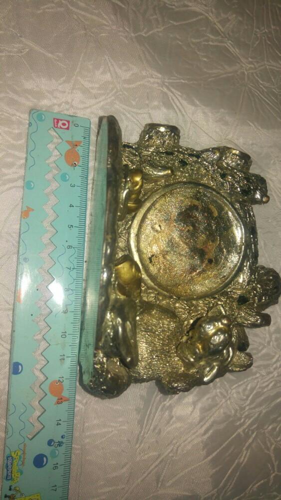 Vintage Cadre à photo en metal argent plaqué figurine loup, Enlèvement ou Envoi, Argent