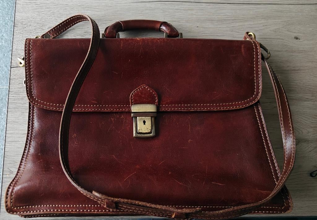 Sacoche en cuir, Cuir, 30 à 40 cm, 30 à 40 cm, Brun