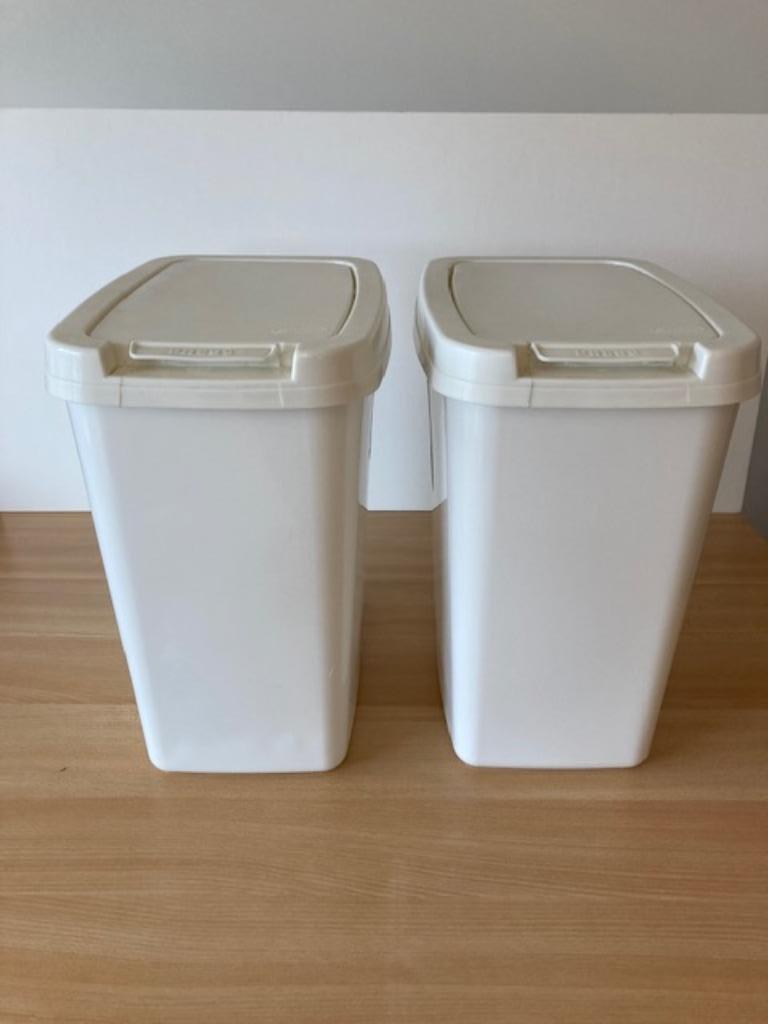 Afvalemmer met klapdeksel, Huis en Inrichting, Ophalen, Kunststof, Zo goed als nieuw, Minder dan 50 cm