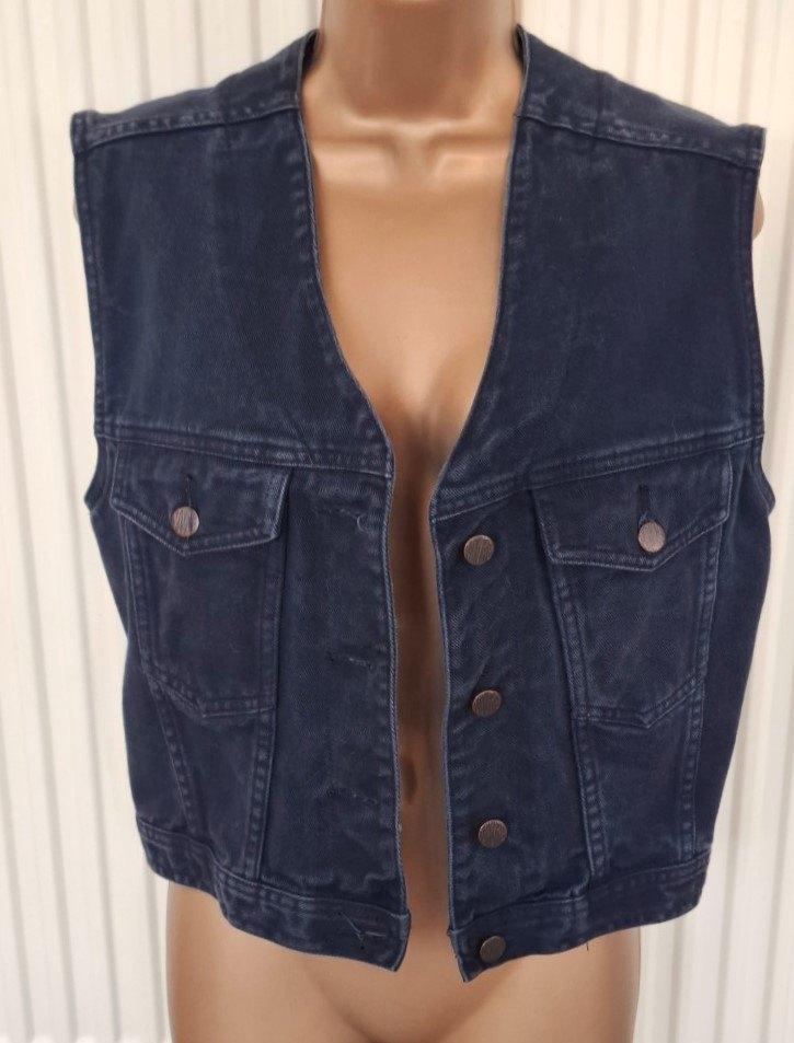 Vintage Mouwloze Jeansvest in Donker Marineblauw - 38, Kleding | Dames, Maat 38/40 (M), Blauw, Ophalen of Verzenden, Zo goed als nieuw