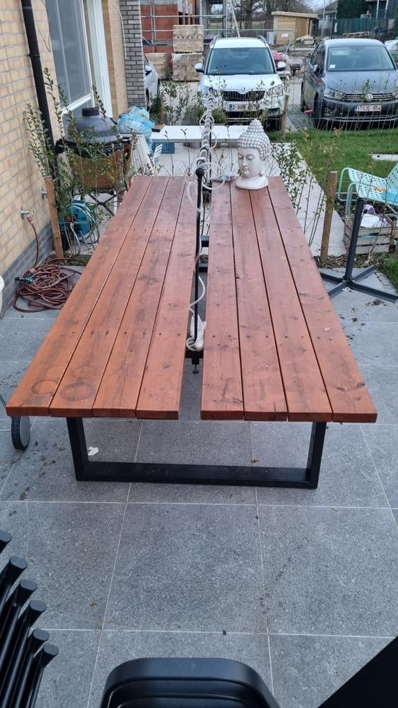 Grote Tuintafel, Tuin en Terras, Picknicktafels, Ophalen of Verzenden, Gebruikt, Rechthoekig, Hout