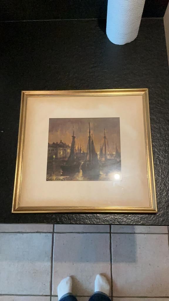 Schilderij boten met kader, Enlèvement ou Envoi
