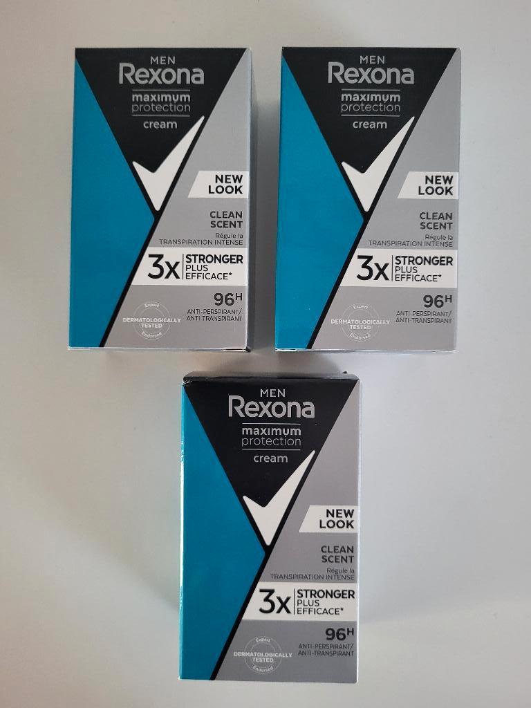 3x deodorant Rexona men maximum protection cream clean scent, Bijoux, Sacs & Beauté, Beauté | Soins du corps, Enlèvement ou Envoi