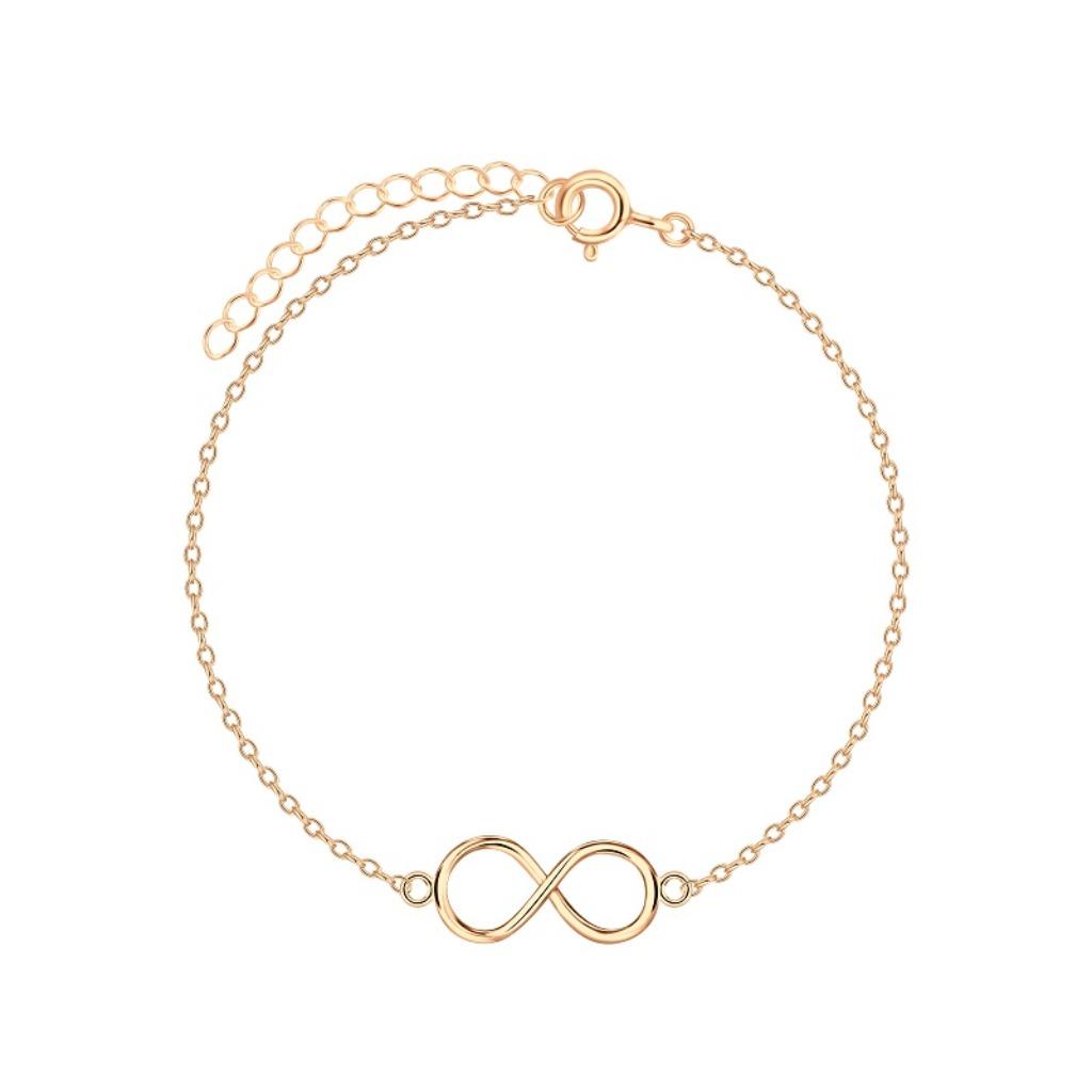 Bracelet symbole de l'infini en argent plaqué or rose, Enlèvement ou Envoi, Neuf, Argent