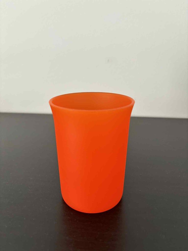 Gobelet orange 10x7cm, Enlèvement, Utilisé