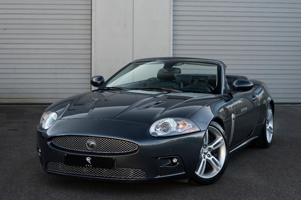 Jaguar XKR Cabriolet EUCAR/2NDOWNER/A1CONDITION, Autos, Argent ou Gris, Achat, Entretenue par le concessionnaire, Noir