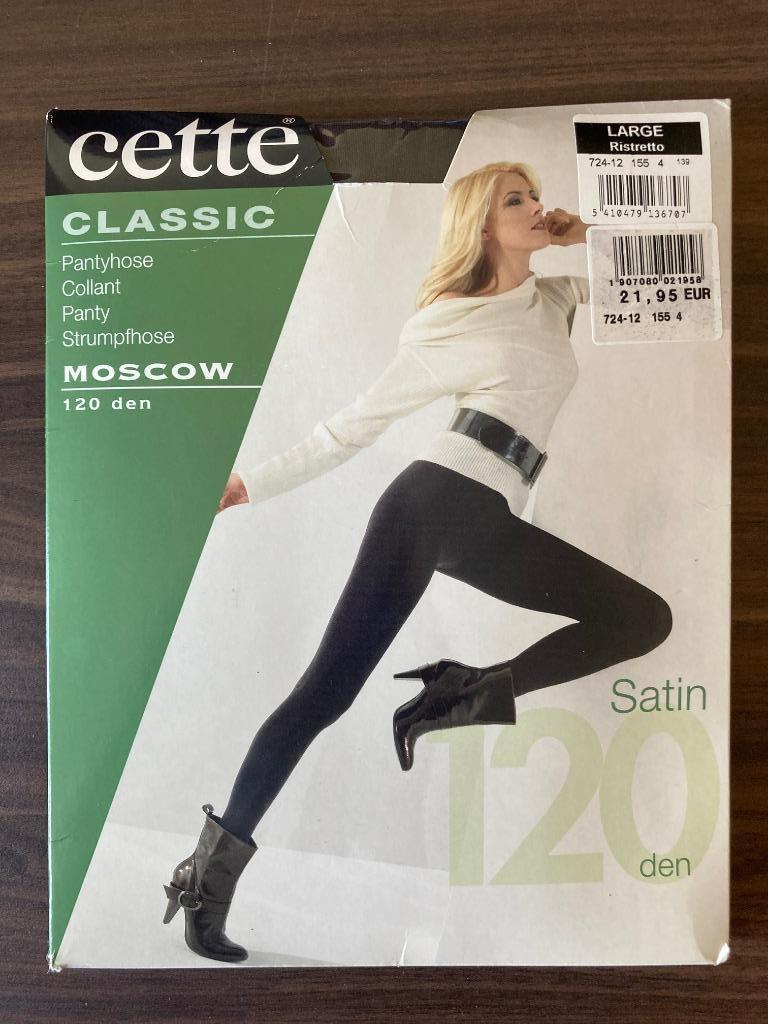 Gloednieuwe panty's Cette Satin 120den, Bruin, Nieuw, Ophalen of Verzenden, Maat 44/46 (L)