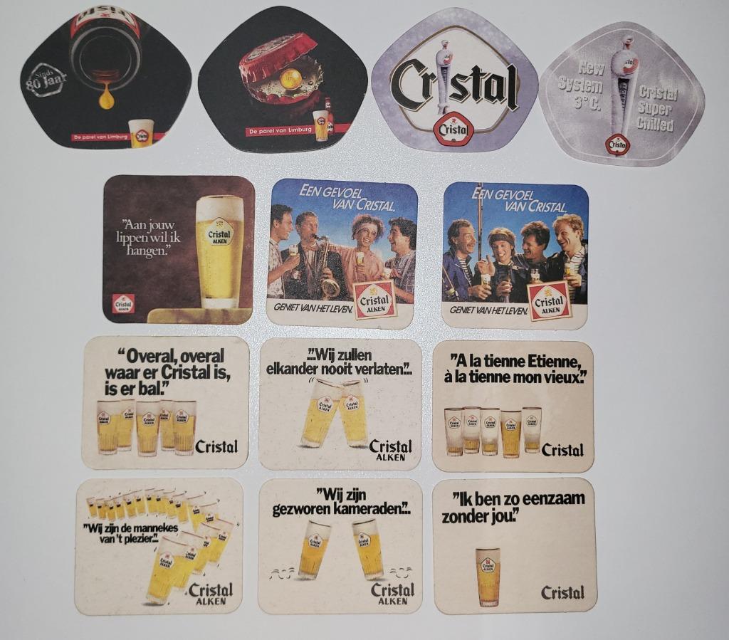 bierviltjes Cristal Alken Limburg bierkaartjes viltjes, Enlèvement ou Envoi, Comme neuf, Sous-bock, Autres marques