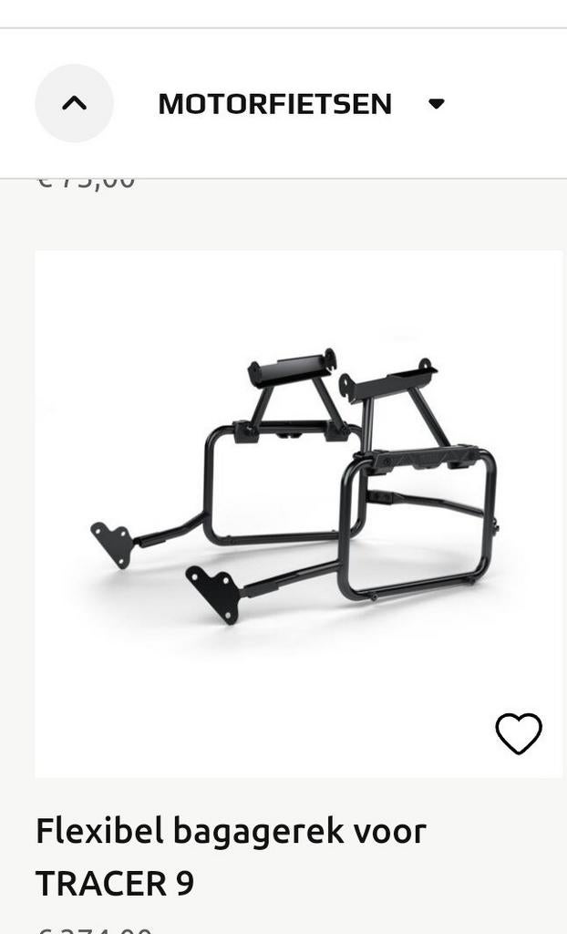 Soft bagage rek yamaha tracer 9, Ophalen