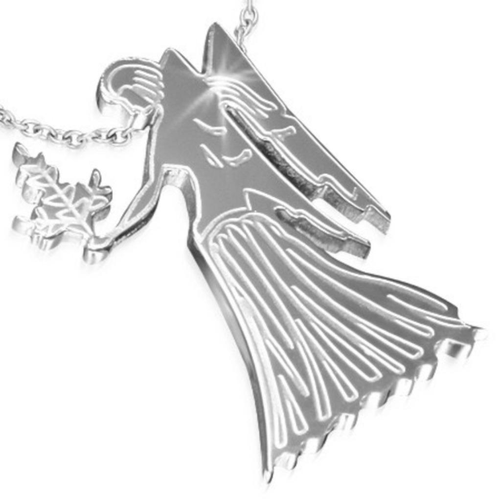 Maagd horoscoop / sterrenbeeld hanger in edelstaal, Handtassen en Accessoires, Kettinghangers, Nieuw, Ophalen of Verzenden