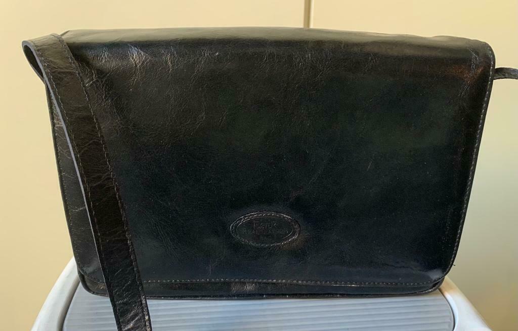 Zwarte handtas in leder, Ophalen of Verzenden, Gebruikt, Handtas