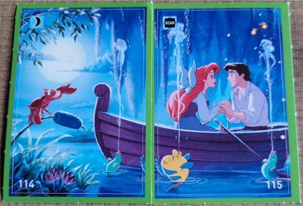 De Kleine Zeemeermin: 2 stickers, Ophalen of Verzenden, Pocahontas of Kl. Zeemeermin, Zo goed als nieuw, Plaatje of Poster