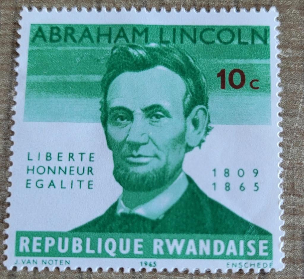 Oude postzegel: Abraham Lincoln, Ophalen of Verzenden, Overige landen, Gestempeld