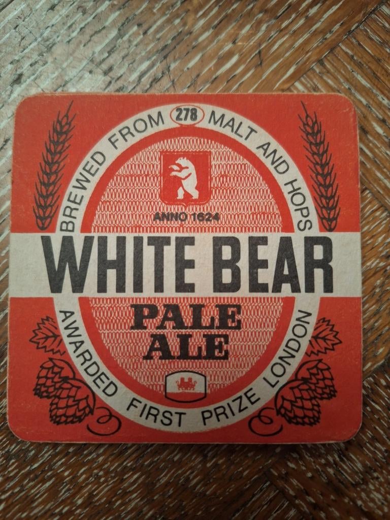 Oud bierviltje White bear pale ale bier, Enlèvement ou Envoi