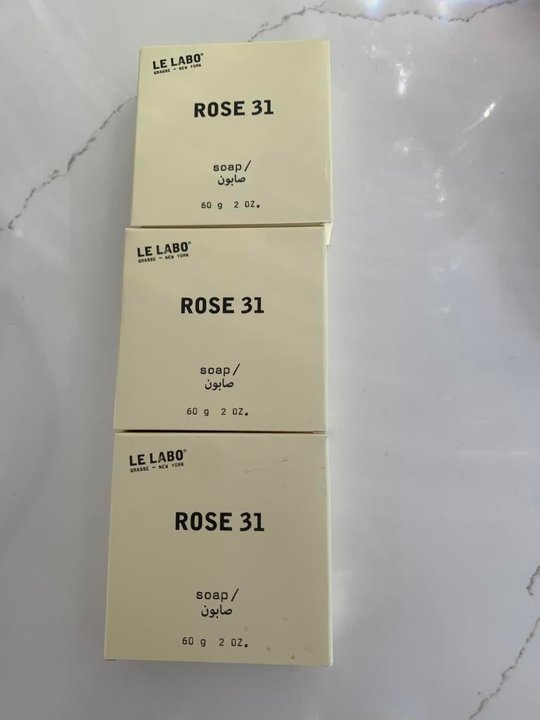 Le Labo Rose 31 3 zeepjes 60 g, Ophalen of Verzenden, Nieuw, Gehele gezicht, Reiniging