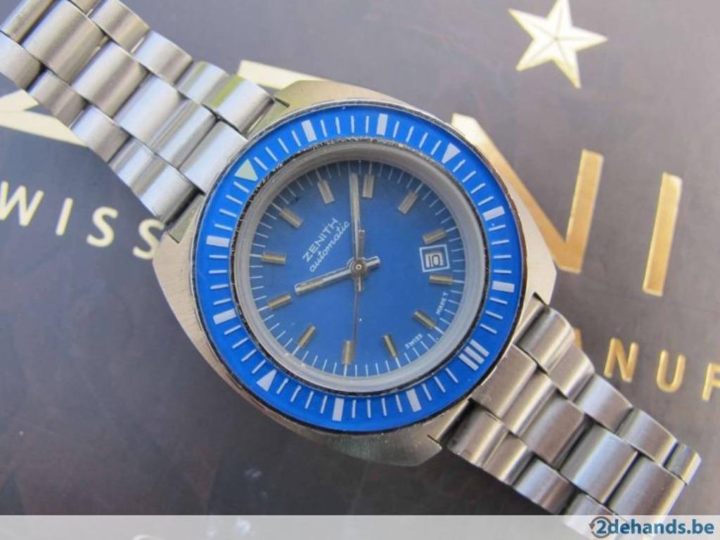 SS Zenith Diver Ladies Watch 1973 Automatique / Quartz Mint, Montre-bracelet, Autres marques, Enlèvement ou Envoi, Acier