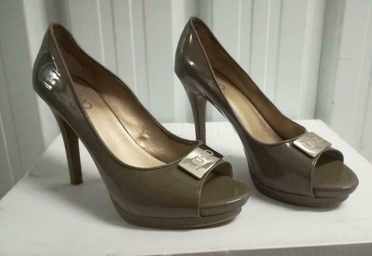 102A* LIU JO sexy escarpins peep toe taupe (p 40), Neuf, Escarpins