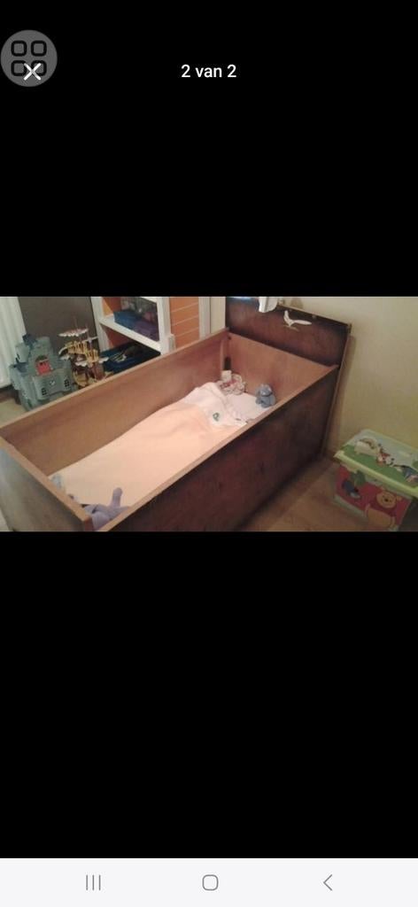Houten babybedje, Ophalen, Gebruikt