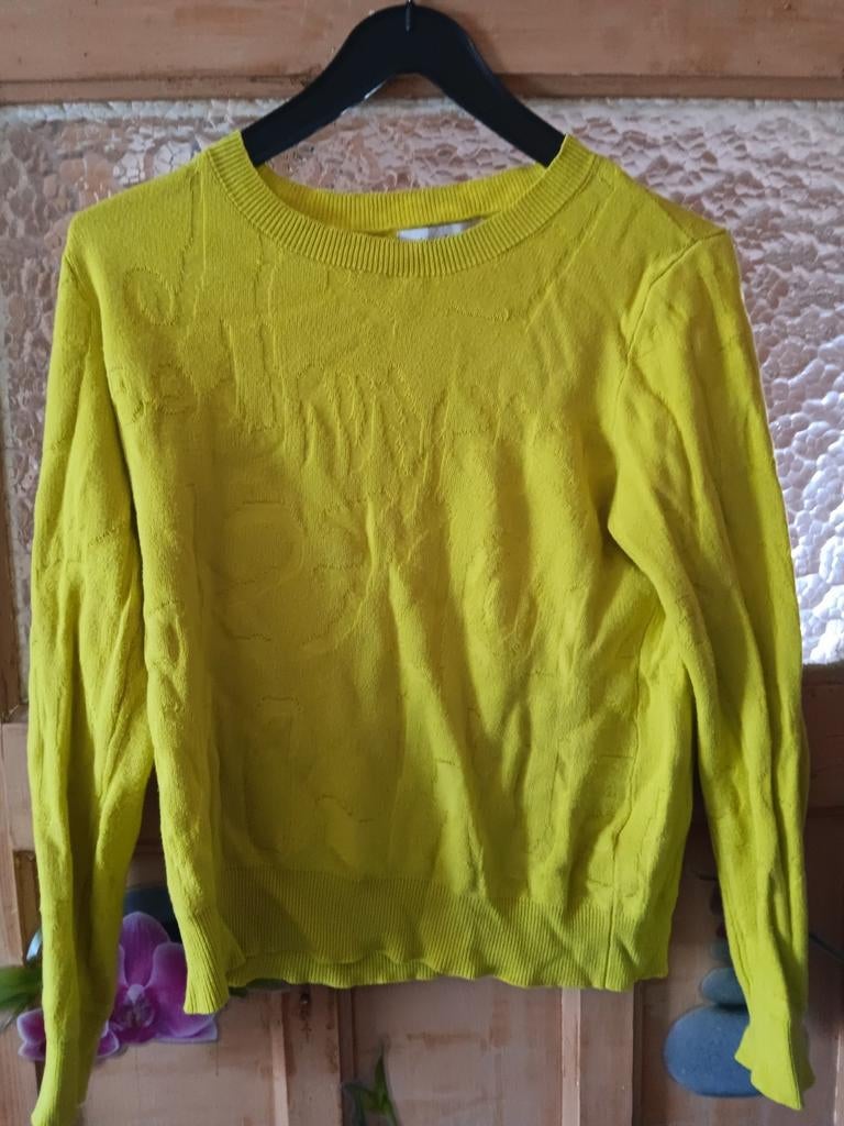 Pull jaune Desigual, Taille 36 (S), Comme neuf, Desigual, Jaune