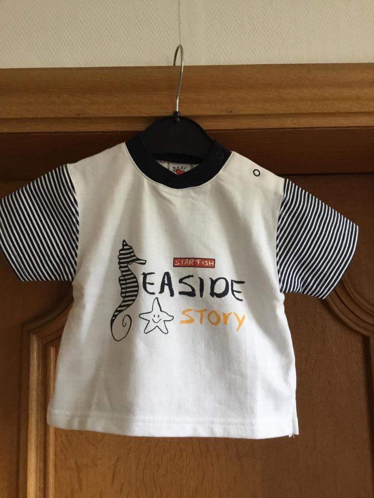 Tshirt neuf blanc bleu "marin" taille 74, Enfants & Bébés, Vêtements de bébé | Taille 74, Neuf, Garçon, C&A, Enlèvement ou Envoi