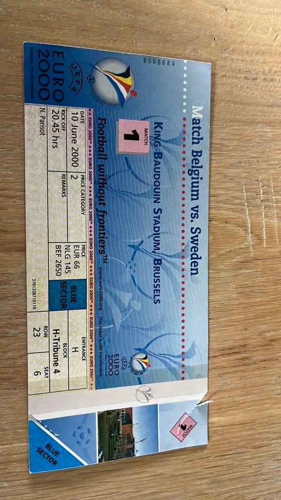 Ticket Euro 2000, Losse kaart