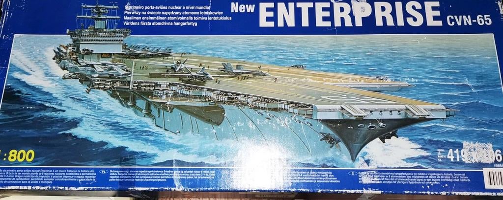 USS Enterprise (CVN-65) ,1/800 motor aangedreven  in verp., Ophalen of Verzenden, Nieuw, 1:200 of kleiner