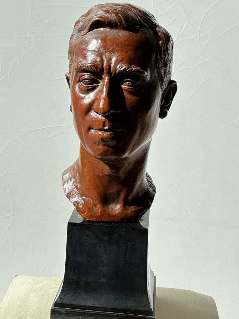 1911 Charles SAMUEL buste bronze J. PETERMANN St-Gilles BXL, Antiquités & Art, Enlèvement