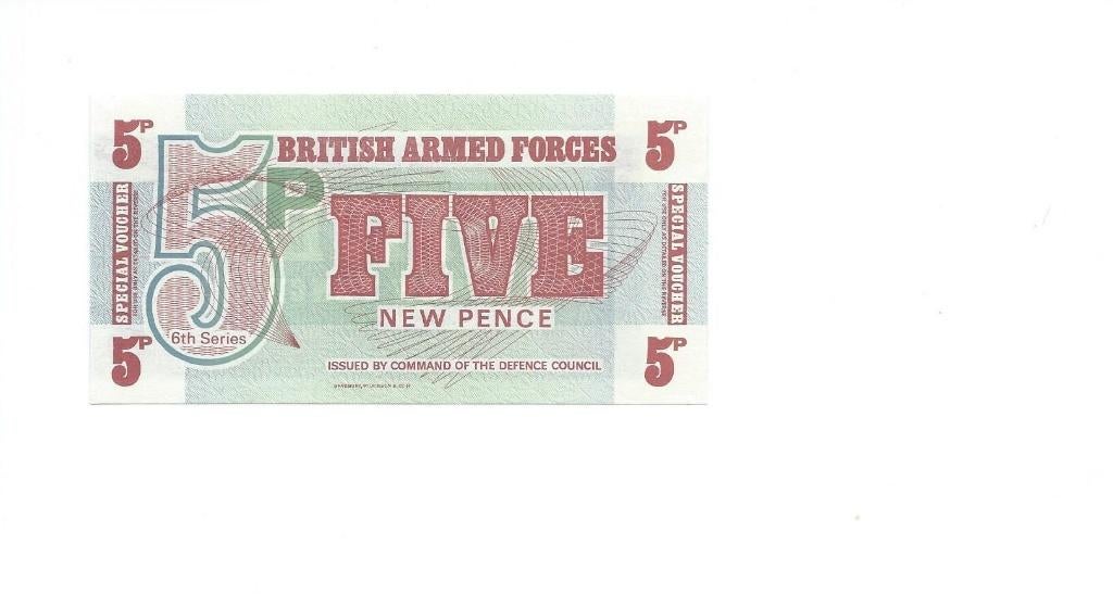 British Armed Forces, 5 New Pence 6th Series, ND(1972), UNC., Ophalen of Verzenden, Overige landen, Los biljet