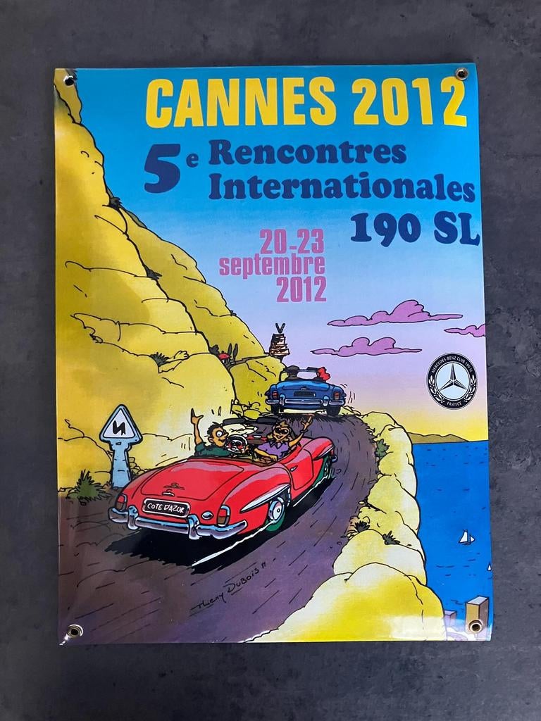 Plaque émaillée signée Thierry Dubois - Mercedes  190SL -, Ophalen of Verzenden, Zo goed als nieuw