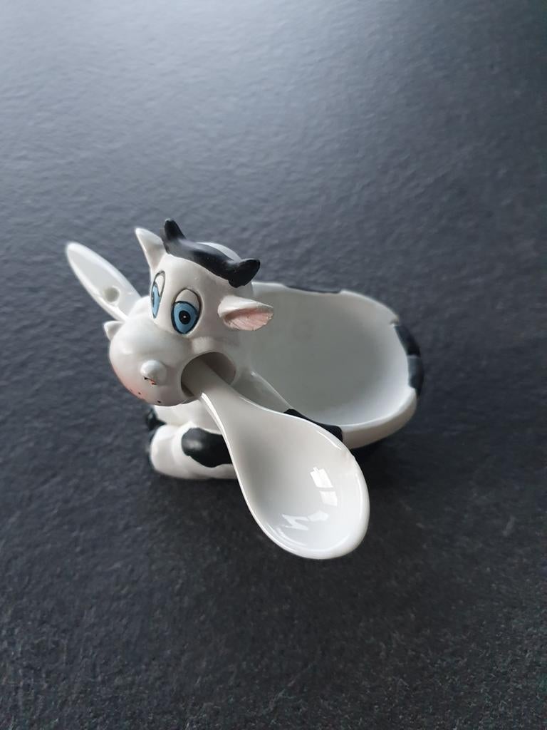 Nieuw eierdopje + lepeltje in de vorm van een koe, Ophalen of Verzenden, Nieuw