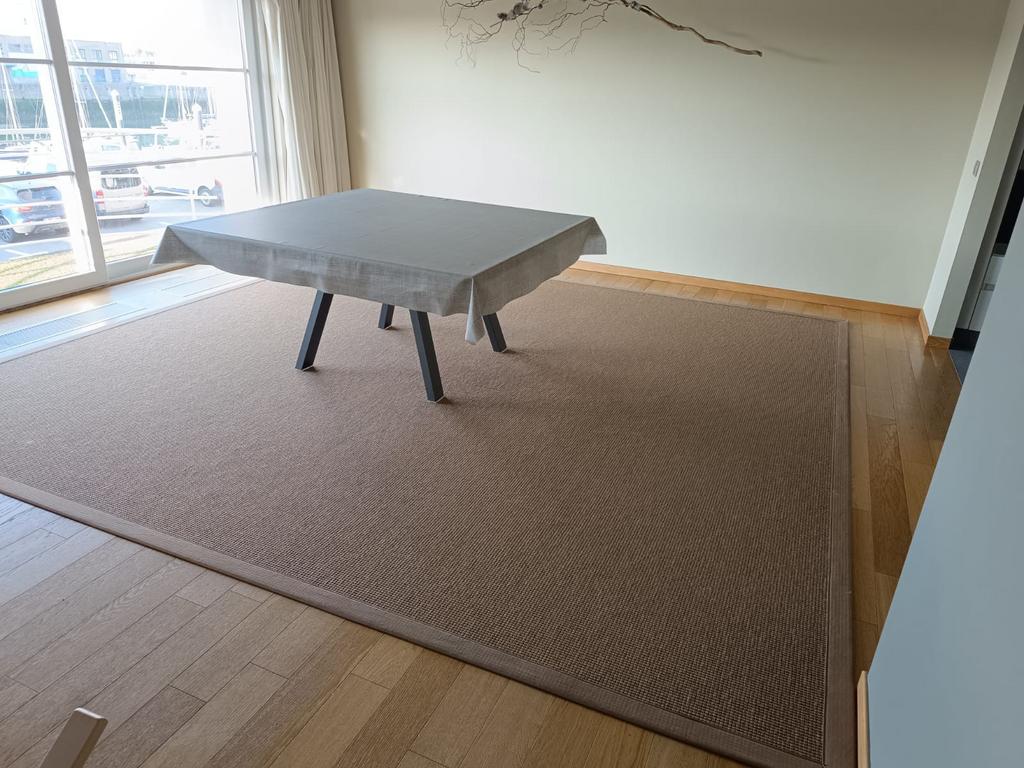 Bruin/ beige tapijt +/-3,6m x4m de, Huis en Inrichting, Ophalen, Gebruikt, Bruin, Tapijt