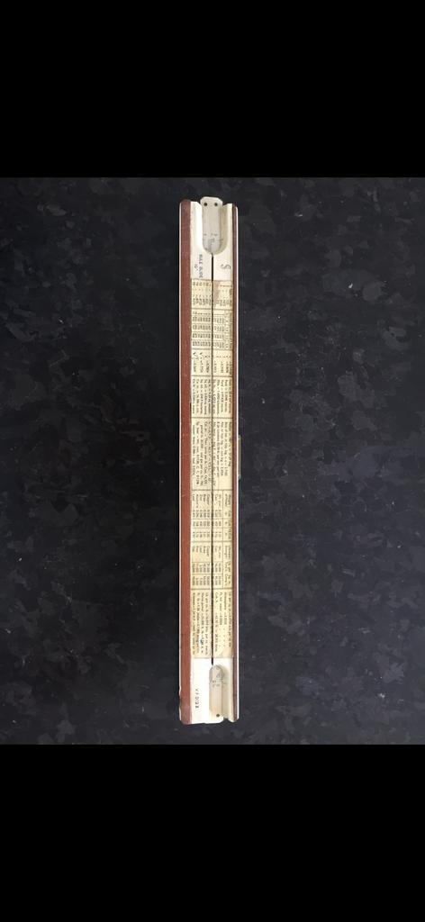 Ancienne règle de calcul en bois, Enlèvement ou Envoi