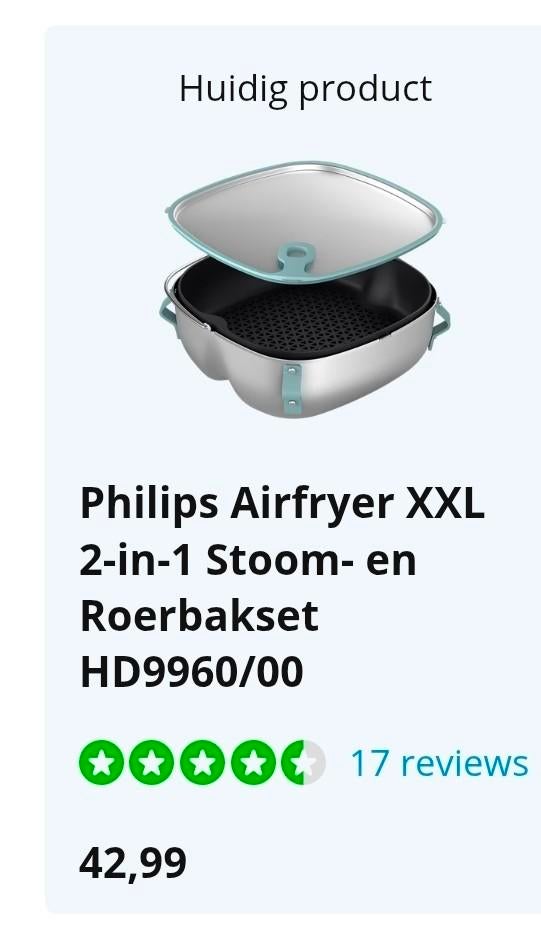 Philips Accessoire voor Airfryer XXL van 8,3 l, Ophalen
